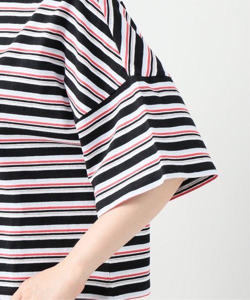 B.C STOCK(ベーセーストック)の「マルチボーダーシシュウTシャツ(Tシャツ/カットソー・レディース・ブラック/ネイビー・FREE)」の10枚目の写真