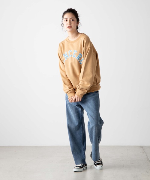 WEGO（ウィゴー）の「WEGO/カレッジプリントプルオーバー（スウェット・メンズ・ピンク/ベージュ・SMALL/MEDIUM/LARGE）」の14枚目の写真
