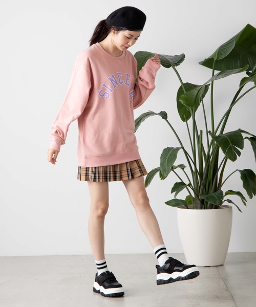 WEGO（ウィゴー）の「WEGO/カレッジプリントプルオーバー（スウェット・メンズ・ピンク/ベージュ・SMALL/MEDIUM/LARGE）」の17枚目の写真