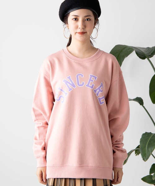 WEGO（ウィゴー）の「WEGO/カレッジプリントプルオーバー（スウェット・メンズ・ピンク/ベージュ・SMALL/MEDIUM/LARGE）」の13枚目の写真