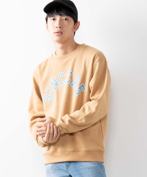 WEGO（ウィゴー）の「WEGO/カレッジプリントプルオーバー（スウェット・メンズ・ピンク/ベージュ・SMALL/MEDIUM/LARGE）」の18枚目の写真