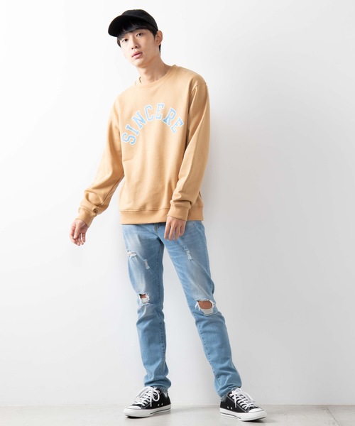 WEGO（ウィゴー）の「WEGO/カレッジプリントプルオーバー（スウェット・メンズ・ピンク/ベージュ・SMALL/MEDIUM/LARGE）」の19枚目の写真