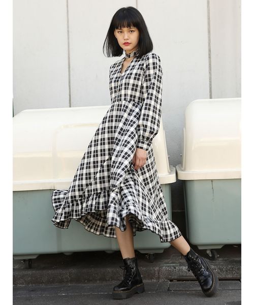 jouetie(ジュエティ)の「チョーカーアシメワンピース(ワンピース・レディース・ブラック/ネイビー/ベビーピンク・MEDIUM)」の1枚目の写真