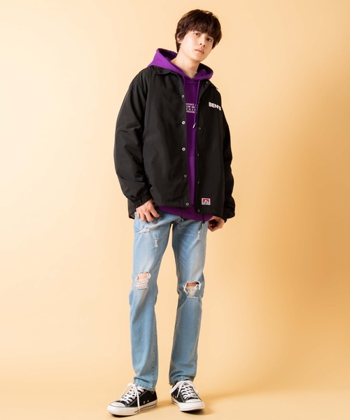 BEN DAVIS(ベンデイビス)の「WEGO/BEN DAVISロゴコーチジャケット(ブルゾン・メンズ・ブラック・LARGE/MEDIUM)」の14枚目の写真