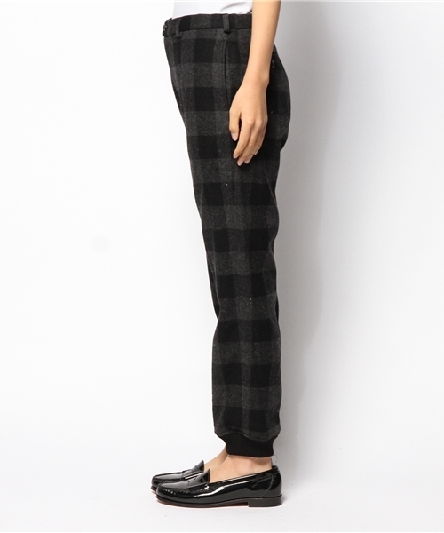 BEAMS BOY（ビームスボーイ）の「BEAMS BOY / チェック ウール リブパンツ（その他パンツ・レディース・ブラック/ネイビー・1/0）」の3枚目の写真