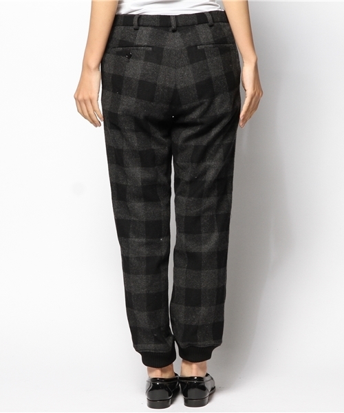 BEAMS BOY（ビームスボーイ）の「BEAMS BOY / チェック ウール リブパンツ（その他パンツ・レディース・ブラック/ネイビー・1/0）」の4枚目の写真