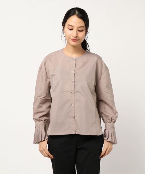 STYLEBLOCK（スタイルブロック）の「ブロード袖プリーツブラウス（シャツ/ブラウス・レディース・ホワイト/ベージュ/ラベンダー/ブラック・M）」の4枚目の写真