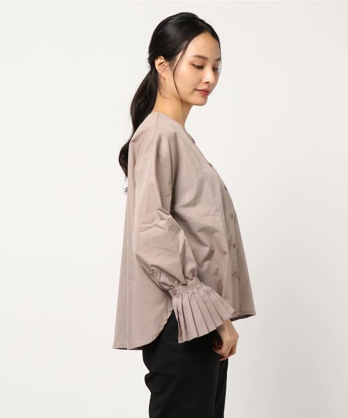 STYLEBLOCK（スタイルブロック）の「ブロード袖プリーツブラウス（シャツ/ブラウス・レディース・ホワイト/ベージュ/ラベンダー/ブラック・M）」の6枚目の写真