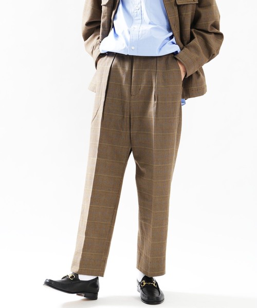 セール ユニセックスでオススメ チェックワイドテーパードパンツ ガンクラブチェック バギーパンツ その他パンツ Freak S Store フリークスストア のファッション通販 Zozotown