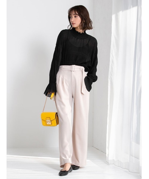 fifth(フィフス)の「ベルト付カラータックワイドパンツ(その他パンツ・レディース・ホワイト/ベージュ/ブルー・MEDIUM)」の3枚目の写真