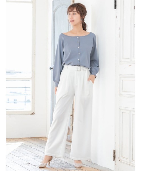 fifth(フィフス)の「ベルト付カラータックワイドパンツ(その他パンツ・レディース・ホワイト/ベージュ/ブルー・MEDIUM)」の14枚目の写真