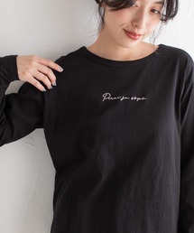Mysa&Liina | 刺繍ロングTシャツ(Tシャツ/カットソー)