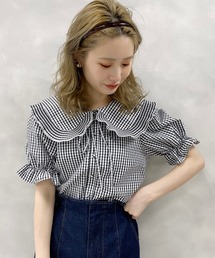 one after another NICE CLAUP | プリーツ襟リボンブラウス(シャツ/ブラウス)