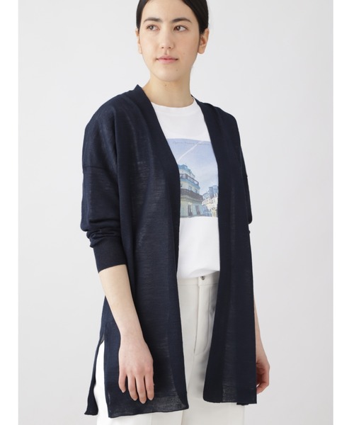 human woman（ヒューマンウーマン）の「◆ラミーハイゲージＶカーディガン（カーディガン/ボレロ・レディース・ライトグリーン/ネイビー/イエロー/グレー・MEDIUM）」の3枚目の写真