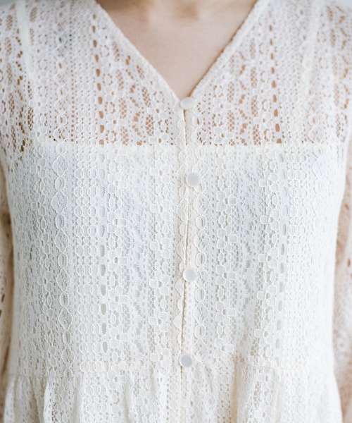 セール 華やかレースもカジュアルに着こなせる 羽織としても便利なレースワンピース インナーセット ワンピース Haco ワンピース ハコ のファッション