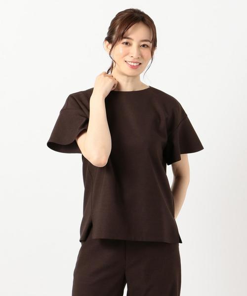 J.PRESS(ジェイプレス)の「【洗える】リネンライクオックス ブラウス(シャツ/ブラウス・レディース・ブラック系/ダークブラウン系・9/11)」の1枚目の写真