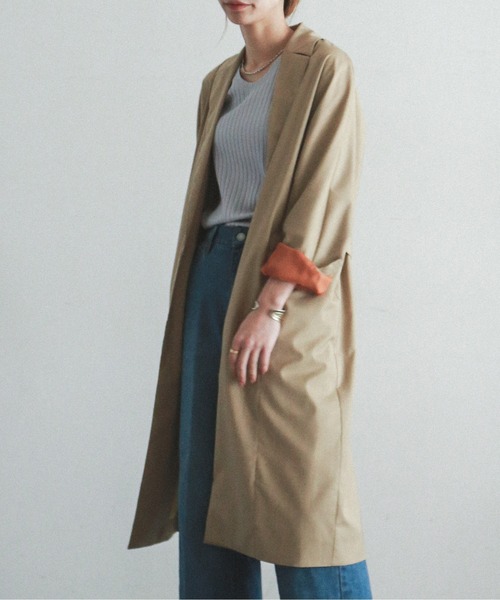 FIL DE FER（フィルデフェール）の「シレー加工Pe/Ry キモノスリーブ