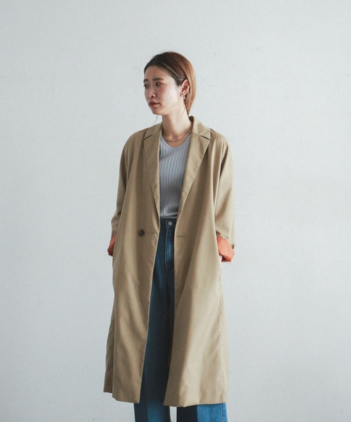 FIL DE FER（フィルデフェール）の「シレー加工Pe/Ry キモノスリーブ