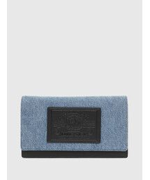 DIESEL デニム 財布 チェーンストラップ お財布ショルダーバッグ CHARM-D WALLET STRAP Wallet purse in argyle quilted denim