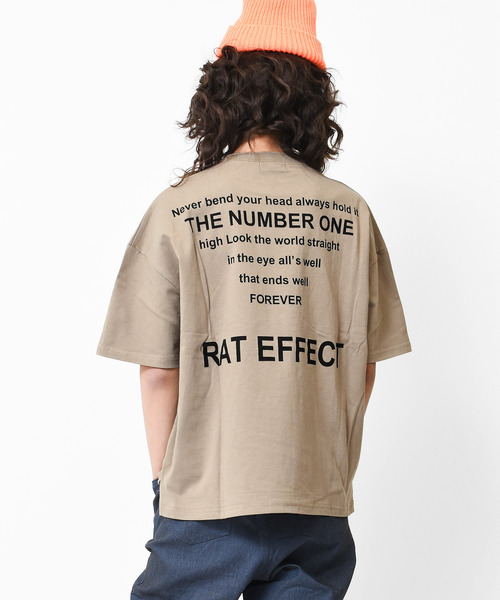 RAT EFFECT（ラットエフェクト）の「バックナロープリントビッグTシャツ（Tシャツ/カットソー・キッズ・ライトグレー/ライトブルー/ブラック/ベージュ/オフホワイト/グリーン・120/130/140/150/160）」の4枚目の写真