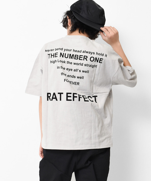 RAT EFFECT（ラットエフェクト）の「バックナロープリントビッグTシャツ（Tシャツ/カットソー・キッズ・ライトグレー/ライトブルー/ブラック/ベージュ/オフホワイト/グリーン・120/130/140/150/160）」の1枚目の写真
