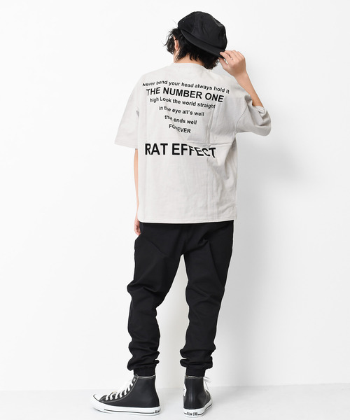 RAT EFFECT（ラットエフェクト）の「バックナロープリントビッグTシャツ（Tシャツ/カットソー・キッズ・ライトグレー/ライトブルー/ブラック/ベージュ/オフホワイト/グリーン・120/130/140/150/160）」の7枚目の写真