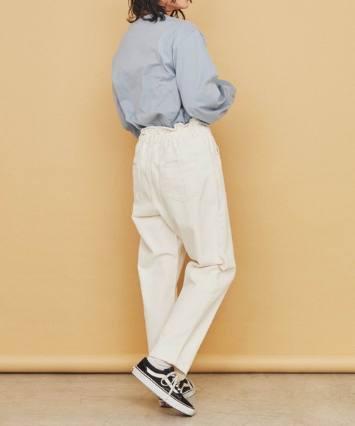 WEGO（ウィゴー）の「WEGO/ボリュームギャザースリーブロンＴ（Tシャツ/カットソー・レディース・オフホワイト/ブルー/ライトパープル/スミクロ/ライトベージュ・FREE）」の10枚目の写真