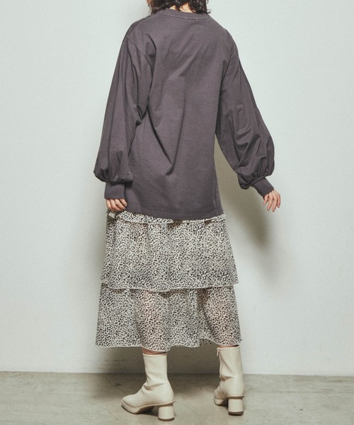 WEGO（ウィゴー）の「WEGO/ボリュームギャザースリーブロンＴ（Tシャツ/カットソー・レディース・オフホワイト/ブルー/ライトパープル/スミクロ/ライトベージュ・FREE）」の15枚目の写真