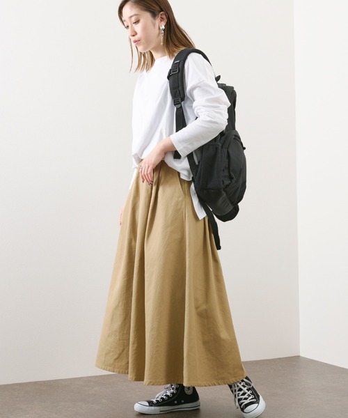 Ambre Neige（アンブルネージュ）の「タックボリュームスカート／【WEB/EC限定商品】（スカート・レディース・ブラック/ベージュ・FREE）」の8枚目の写真