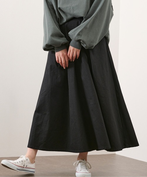 Ambre Neige（アンブルネージュ）の「タックボリュームスカート／【WEB/EC限定商品】（スカート・レディース・ブラック/ベージュ・FREE）」の5枚目の写真