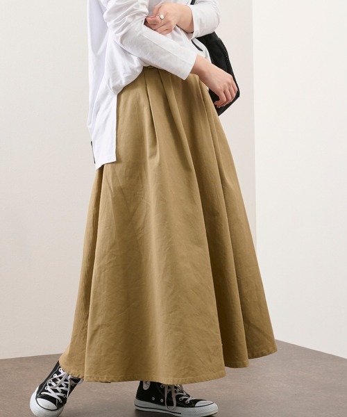 Ambre Neige（アンブルネージュ）の「タックボリュームスカート／【WEB/EC限定商品】（スカート・レディース・ブラック/ベージュ・FREE）」の4枚目の写真