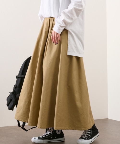 Ambre Neige（アンブルネージュ）の「タックボリュームスカート／【WEB/EC限定商品】（スカート・レディース・ブラック/ベージュ・FREE）」の12枚目の写真