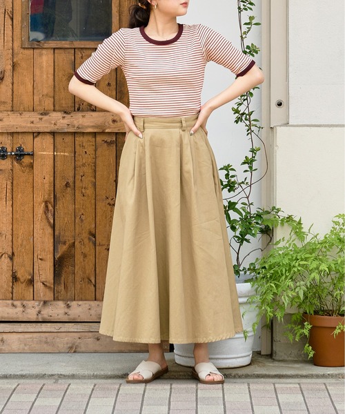 Ambre Neige（アンブルネージュ）の「タックボリュームスカート／【WEB/EC限定商品】（スカート・レディース・ブラック/ベージュ・FREE）」の21枚目の写真