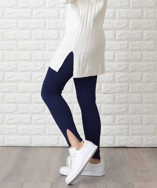 Lace Ladies（レースレディース）の「選べる2タイプリブレギンス ゆるコーデ（レギンス/スパッツ・レディース・ライトグレー/ダークグレー/ブルー系その他/グレー/グレー系その他/ブラック/ネイビー/ブラック系その他・XL/L/M）」の8枚目の写真