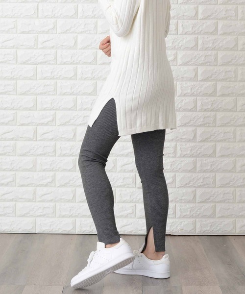 Lace Ladies（レースレディース）の「選べる2タイプリブレギンス ゆるコーデ（レギンス/スパッツ・レディース・ライトグレー/ダークグレー/ブルー系その他/グレー/グレー系その他/ブラック/ネイビー/ブラック系その他・XL/L/M）」の5枚目の写真