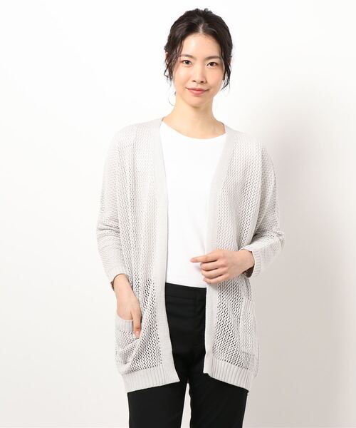 rps(アールピーエス)の「透かし編みニットカーディガン(カーディガン/ボレロ・レディース・オフホワイト/チャコールグレー/ミント/グレイッシュベージュ・M)」の20枚目の写真