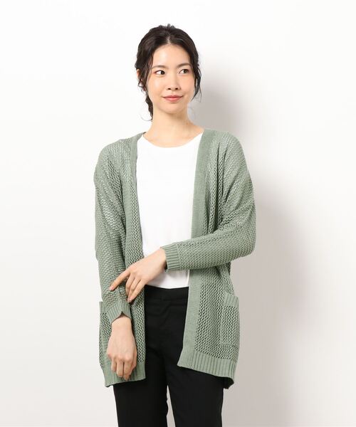 rps(アールピーエス)の「透かし編みニットカーディガン(カーディガン/ボレロ・レディース・オフホワイト/チャコールグレー/ミント/グレイッシュベージュ・M)」の15枚目の写真