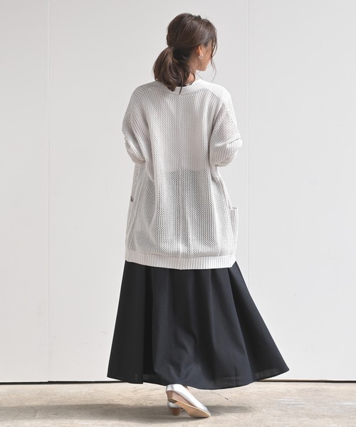 rps(アールピーエス)の「透かし編みニットカーディガン(カーディガン/ボレロ・レディース・オフホワイト/チャコールグレー/ミント/グレイッシュベージュ・M)」の21枚目の写真