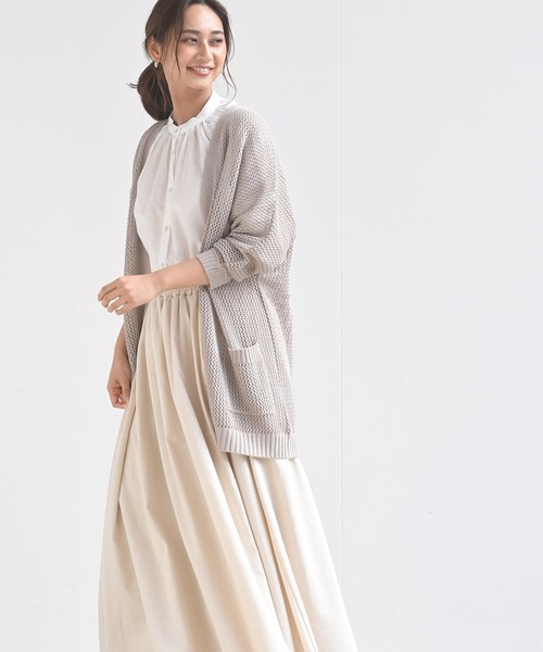 rps(アールピーエス)の「透かし編みニットカーディガン(カーディガン/ボレロ・レディース・オフホワイト/チャコールグレー/ミント/グレイッシュベージュ・M)」の7枚目の写真