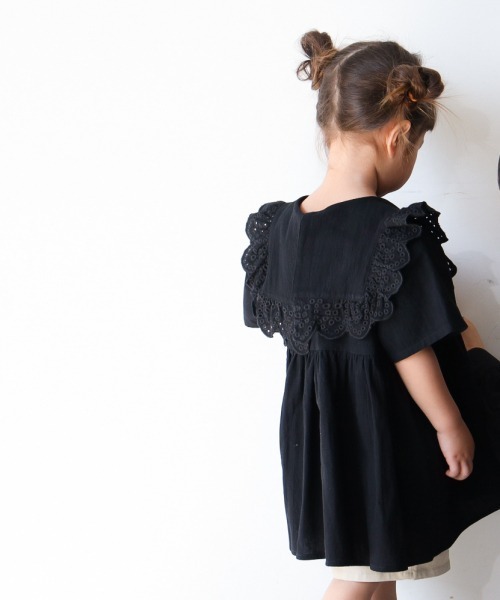 LOWRYS FARM（ローリーズファーム）の「コットンレースカラーブラウス　942851（シャツ/ブラウス・キッズ・ブラック/オフホワイト/オレンジ・130/120/110）」の12枚目の写真