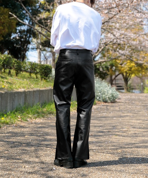 Adoon plain】【セットアップ着用可】フェイクレザーフレア