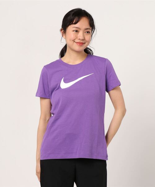 NIKE(ナイキ)の「ナイキ NIKE ナイキ ウィメンズ DRI-FIT DFC クルー Tシャツ(Tシャツ/カットソー・レディース・ブラック/パープル・L/S/XL/M)」の1枚目の写真