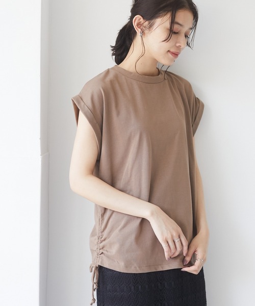 RAY CASSIN FAVORI(レイカズンフェバリ)の「・RAY CASSIN サイドドロストフレンチTシャツ*(Tシャツ/カットソー・レディース・チャコールグレー/オフホワイト/サックスブルー/モカ・FREE)」の3枚目の写真