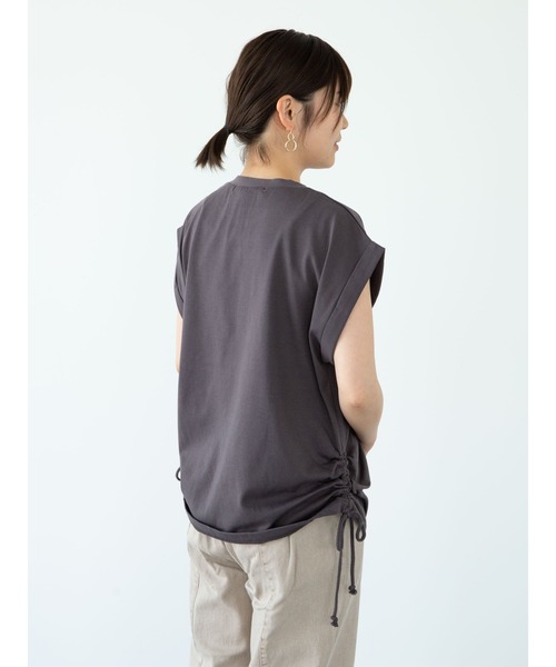 RAY CASSIN FAVORI(レイカズンフェバリ)の「・RAY CASSIN サイドドロストフレンチTシャツ*(Tシャツ/カットソー・レディース・チャコールグレー/オフホワイト/サックスブルー/モカ・FREE)」の8枚目の写真