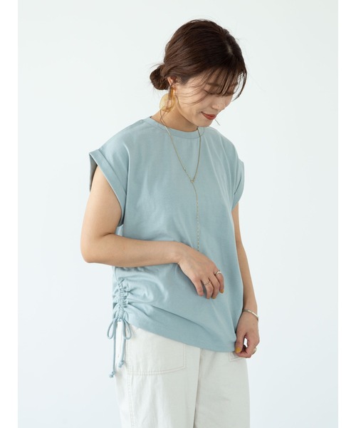 RAY CASSIN FAVORI(レイカズンフェバリ)の「・RAY CASSIN サイドドロストフレンチTシャツ*(Tシャツ/カットソー・レディース・チャコールグレー/オフホワイト/サックスブルー/モカ・FREE)」の11枚目の写真