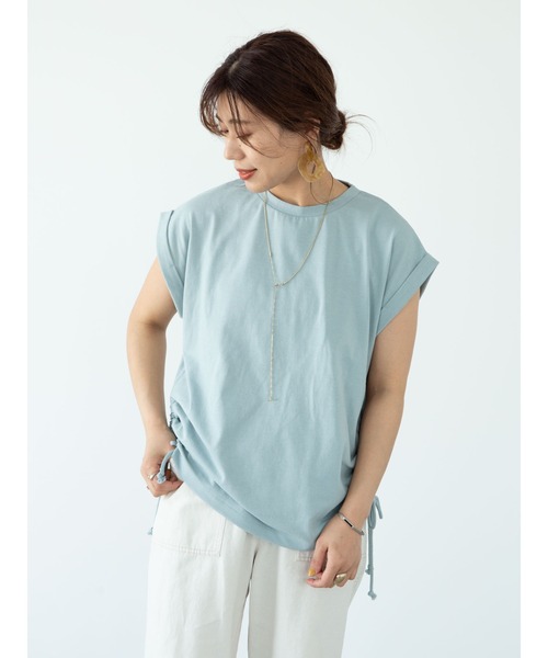 RAY CASSIN FAVORI(レイカズンフェバリ)の「・RAY CASSIN サイドドロストフレンチTシャツ*(Tシャツ/カットソー・レディース・チャコールグレー/オフホワイト/サックスブルー/モカ・FREE)」の15枚目の写真