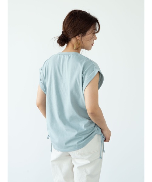 RAY CASSIN FAVORI(レイカズンフェバリ)の「・RAY CASSIN サイドドロストフレンチTシャツ*(Tシャツ/カットソー・レディース・チャコールグレー/オフホワイト/サックスブルー/モカ・FREE)」の10枚目の写真