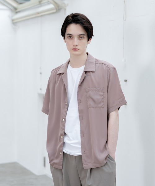 ADPOSION(アドポーション)の「ポリトロリラックスオープンカラーシャツ(シャツ/ブラウス・メンズ・グレー/グリーン/ブラック/ホワイト/ブラウン/ブルー・MEDIUM/LARGE/X-LARGE)」の4枚目の写真