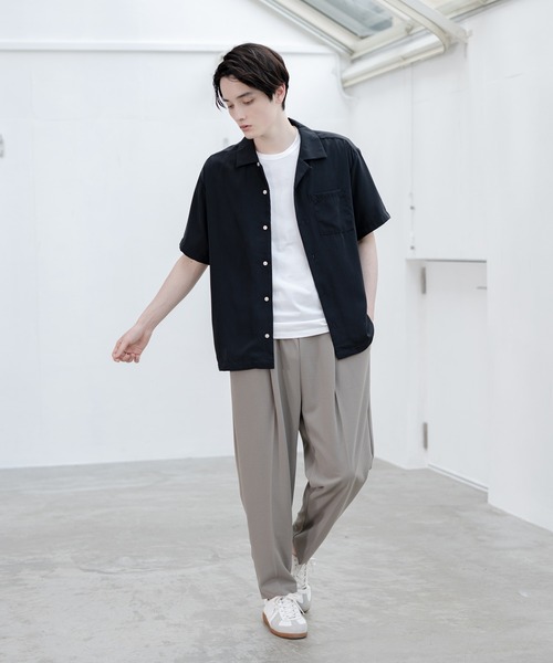 ADPOSION(アドポーション)の「ポリトロリラックスオープンカラーシャツ(シャツ/ブラウス・メンズ・グレー/グリーン/ブラック/ホワイト/ブラウン/ブルー・MEDIUM/LARGE/X-LARGE)」の11枚目の写真