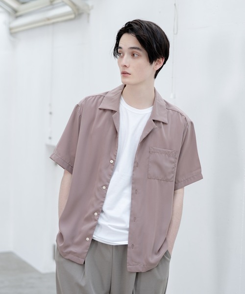 ADPOSION(アドポーション)の「ポリトロリラックスオープンカラーシャツ(シャツ/ブラウス・メンズ・グレー/グリーン/ブラック/ホワイト/ブラウン/ブルー・MEDIUM/LARGE/X-LARGE)」の20枚目の写真
